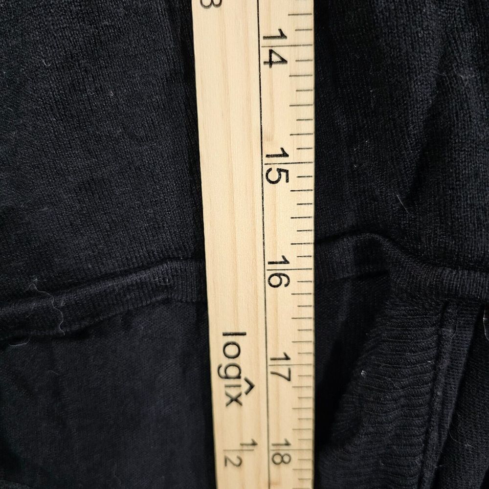White House Black Market‎ Black Cardigan Sweater Ruffle Front Silk Blend Small - Picture 8 of 9